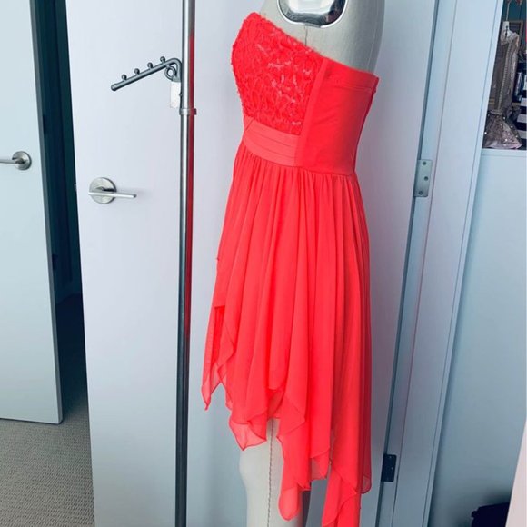 NEW Sequin Dress Coral Pink Fuchsia Flowy Schiffon/Prom/Wedding/Events/Small, XS - Picture 2 of 5